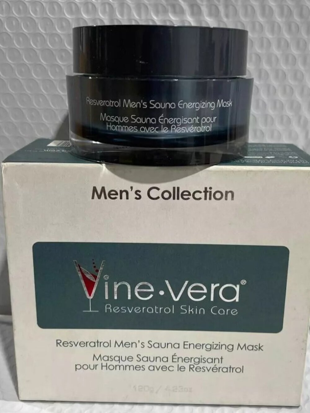 VINE VERA RESVERATROL MEN'S ENERGIZING SAUNA MASK-4.23 fl oz / 120 ml-NEW-SEALED
